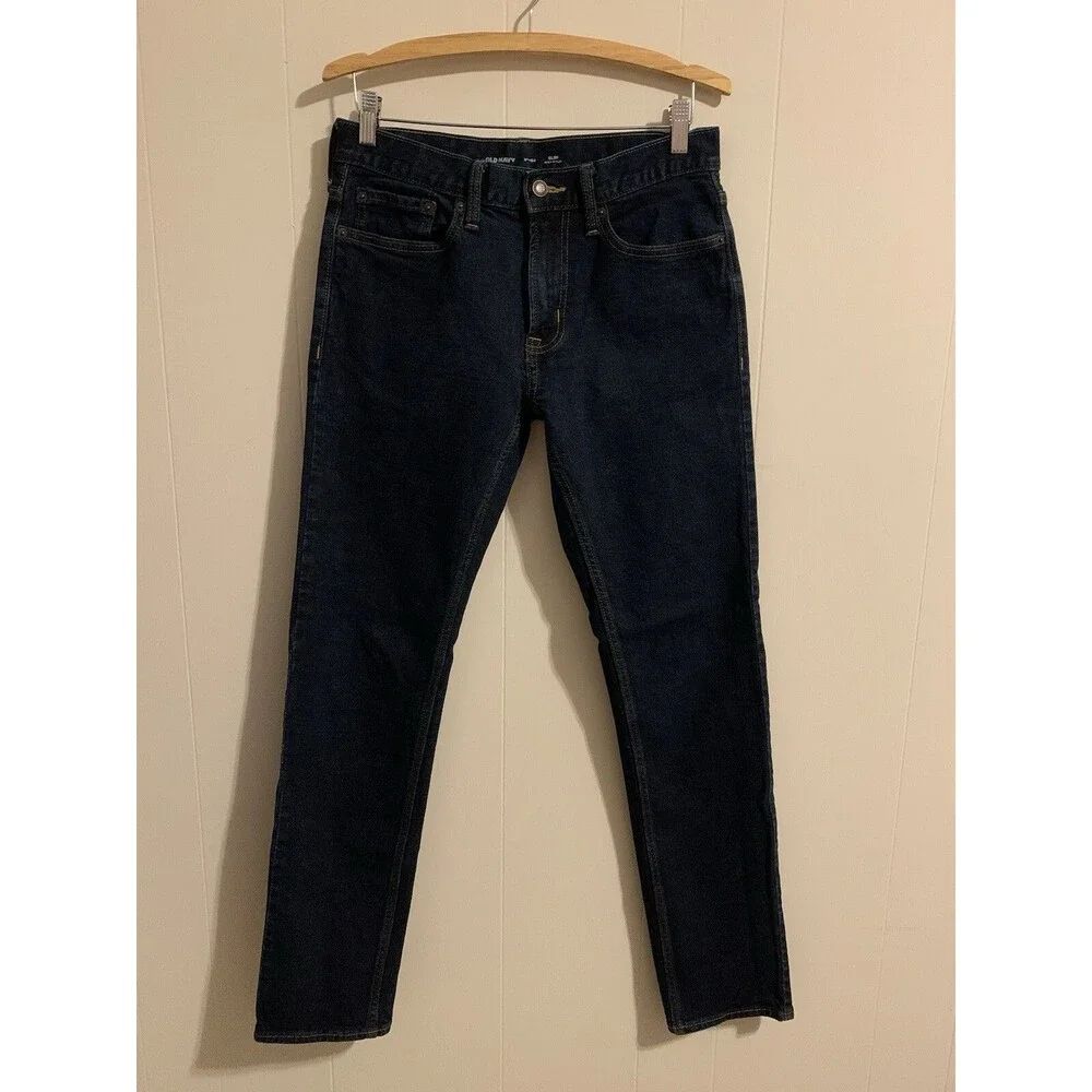 Old Navy Jeans Mens 31 x 34 (32) Slim Straight Stretch Built in Flex Please Read